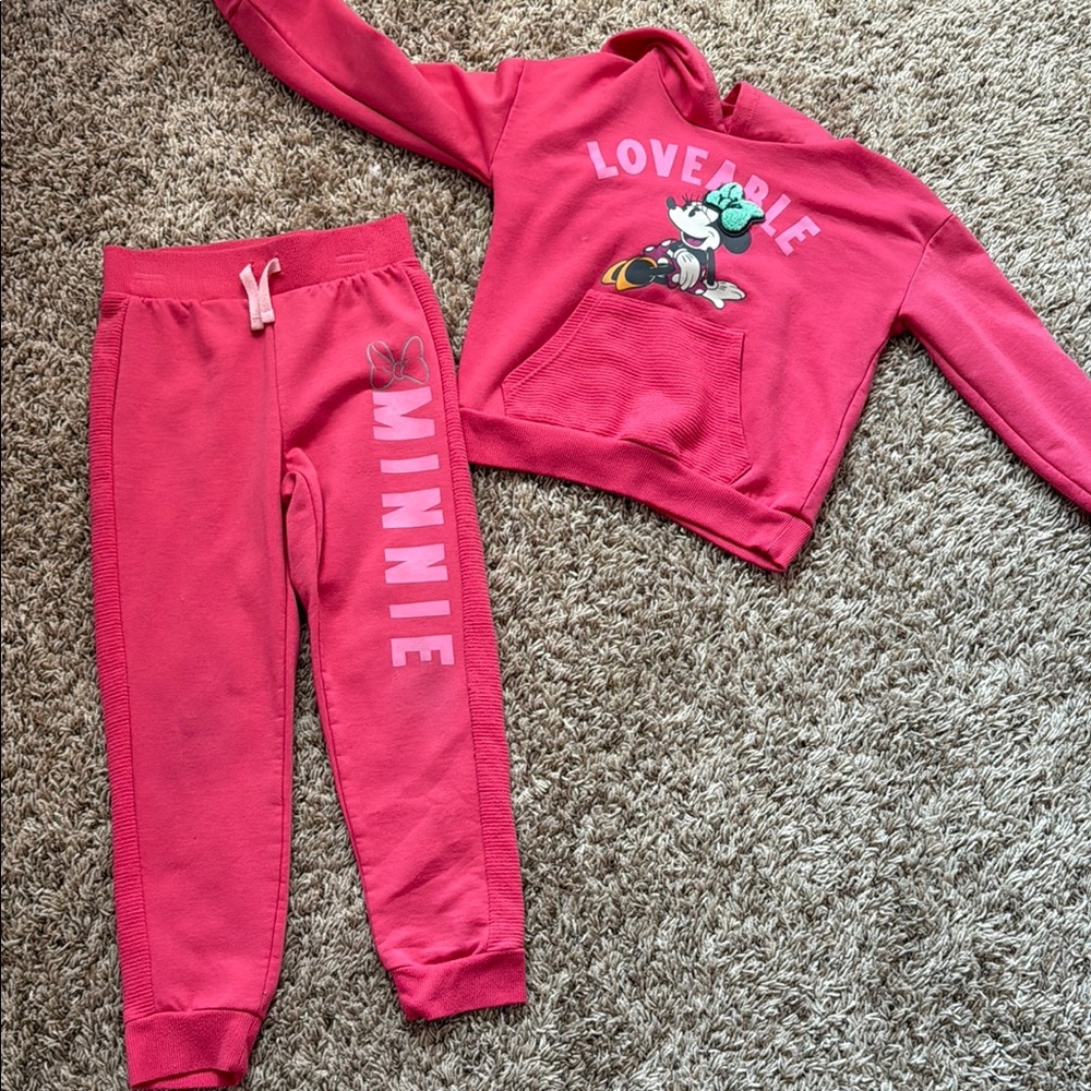 Pink Minnie Mouse Sweatshirt and Joggers Set